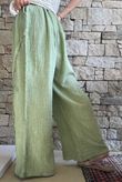 Rustic Nature Bubble Cotton Split Kick Pant Washed Lawn